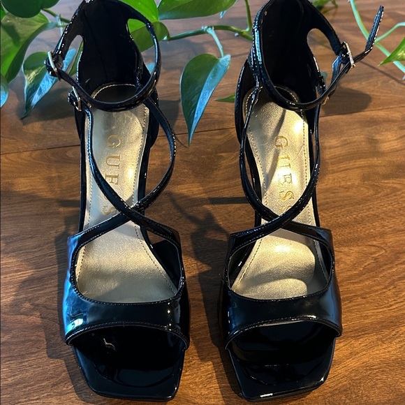 Guess Black Strappy Heels - Picture 2 of 8
